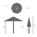Sisko Grey Outdoor Umbrella with Base