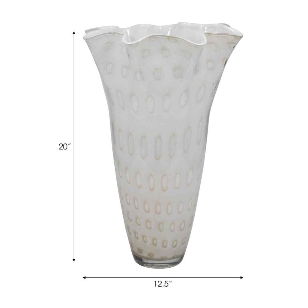 Meira Ivory Bouquet Glass Vase 20in