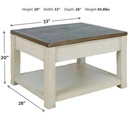 Bolanburg Lift Top Coffee Table 33in x 28in