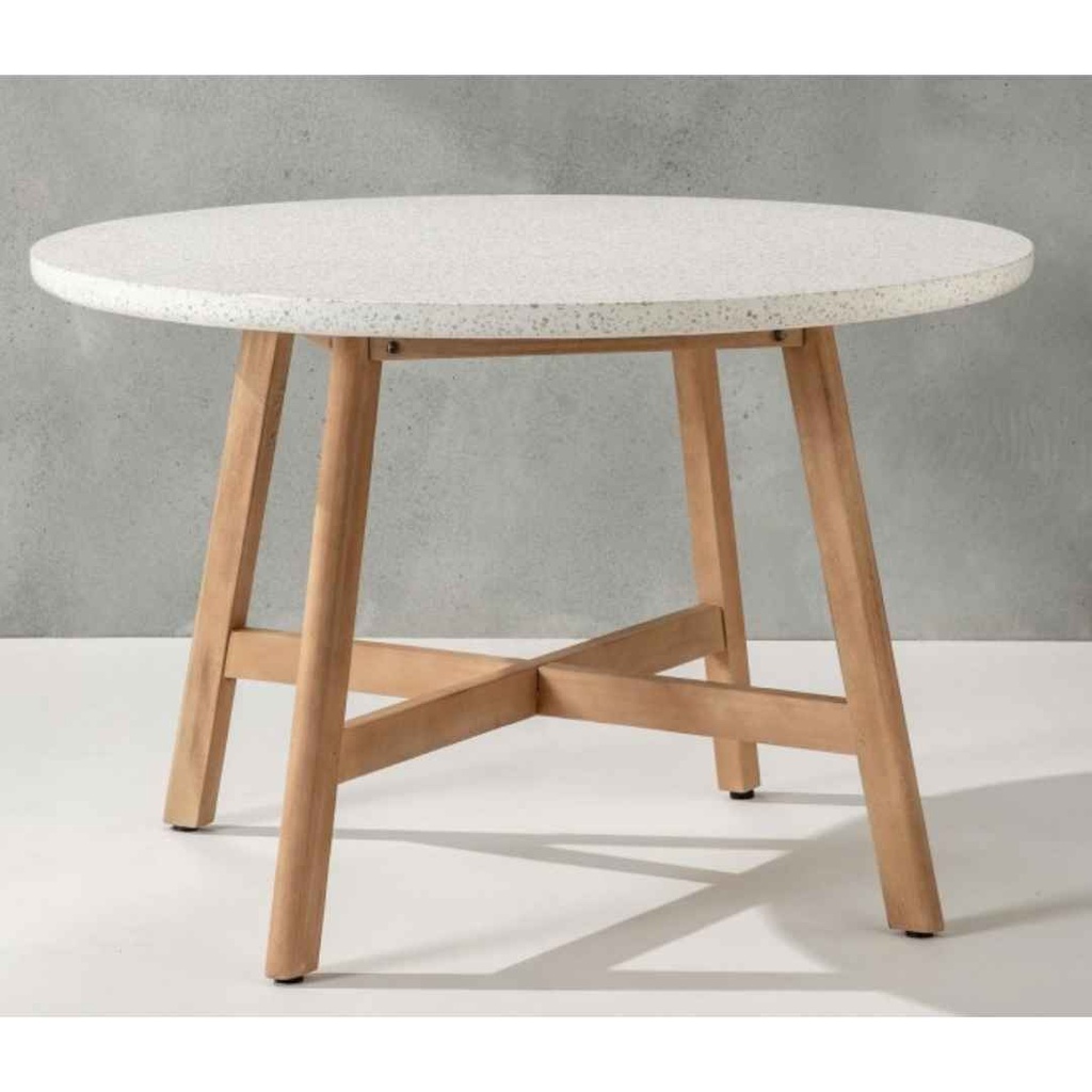 Bali Round Table with Stone Top 59"