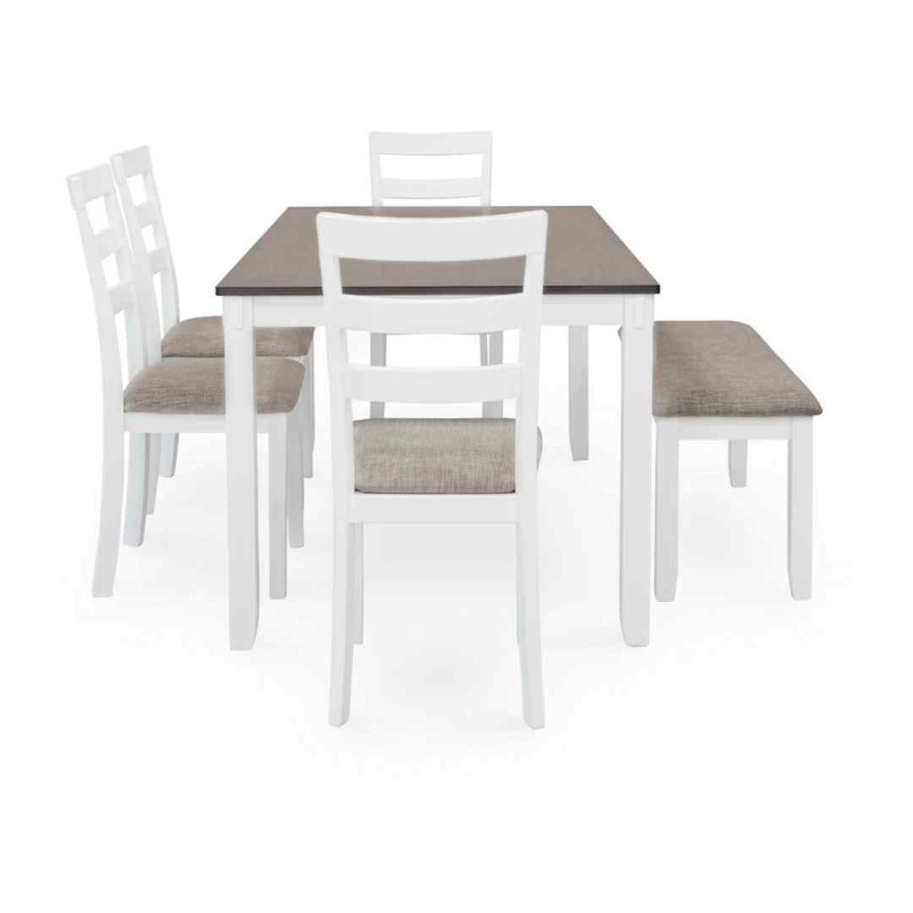 Stonehollow Dining Table and Chairs with Bench (Set of 6)