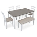 Stonehollow Dining Table and Chairs with Bench (Set of 6)