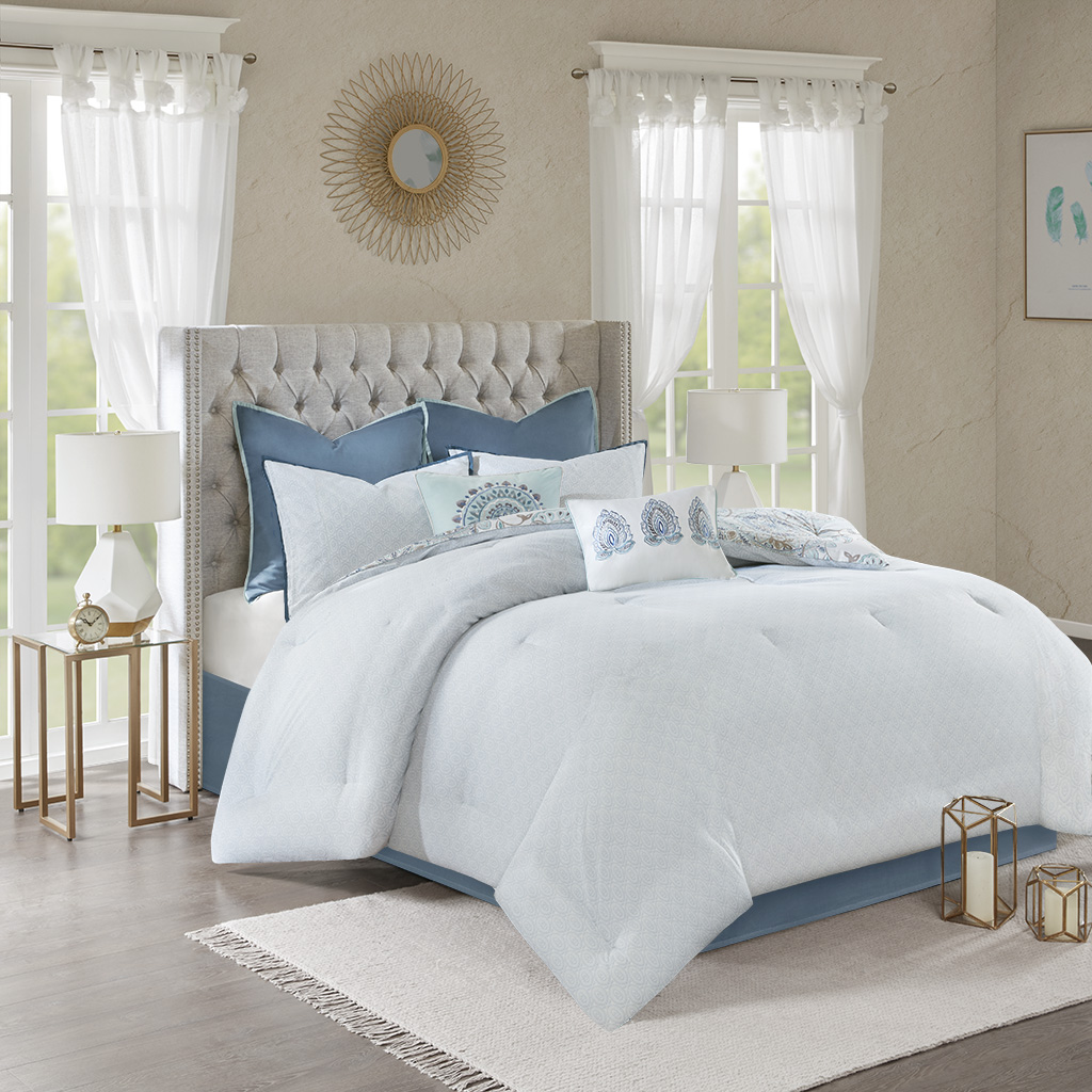 Isla King Comforter Set Blue