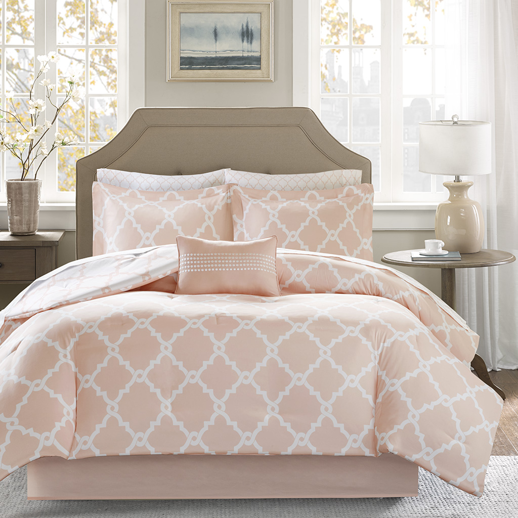 Merritt Queen Comforter Set Peach