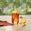 Can Glass With Straw Amber