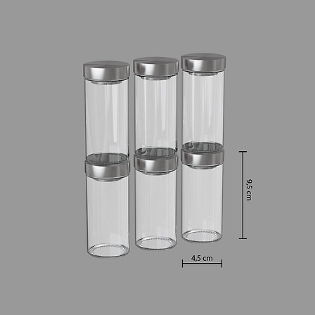 Glass Spice Jar set 6pc