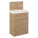 Seagrass Laundry Basket with White Fabric Interior 40L