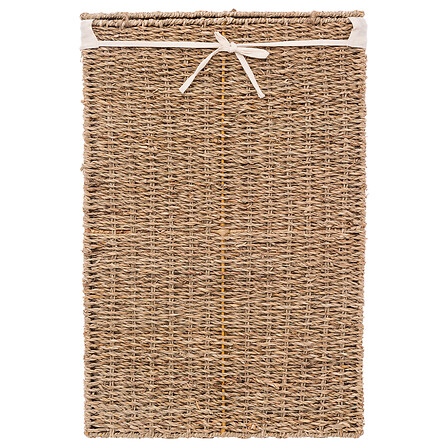 Seagrass Laundry Basket with White Fabric Interior 40L