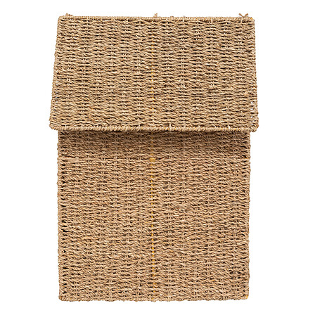 Seagrass Laundry Basket with White Fabric Interior 40L