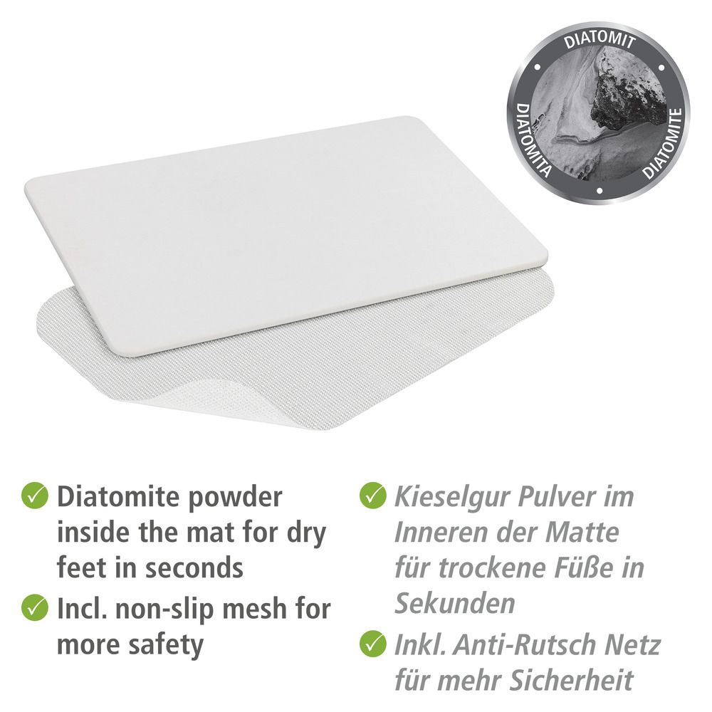 Earth Diatomite Bath Mat White