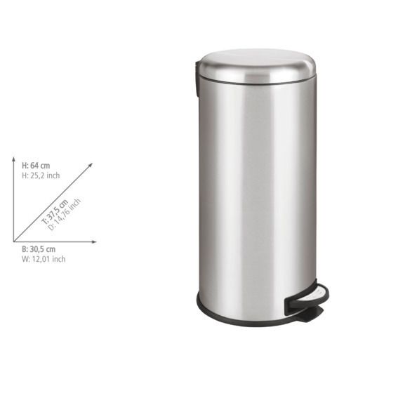 Leman Easy-Close Pedal Bin Stainless Steel 30L