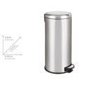 Leman Easy-Close Pedal Bin Stainless Steel 30L