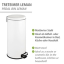 Leman Easy-Close Pedal Bin White 30L