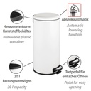 Leman Easy-Close Pedal Bin White 30L