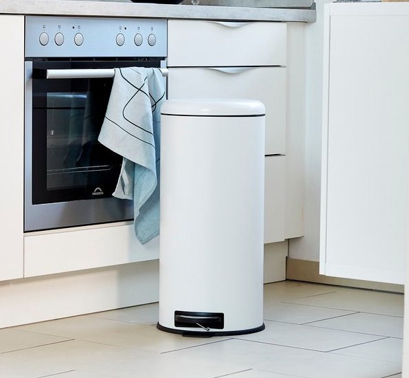 Leman Easy-Close Pedal Bin White 30L