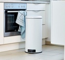 Leman Easy-Close Pedal Bin White 30L