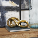Abstract Infinity Loop Sculpture Gold 11in