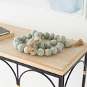 Ceramic Large Distressed Beaded Garland Blue 62in
