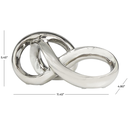 Abstract Infinity Loop Sculpture Silver 11in