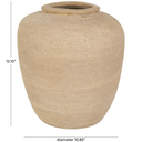 Beige Ceramic Wide Textured Vase 12in