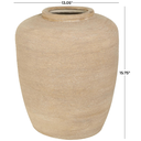 Beige Ceramic Wide Textured Vase 16in