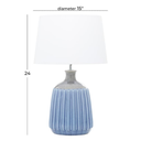 Blue Ceramic Table Lamp 24in