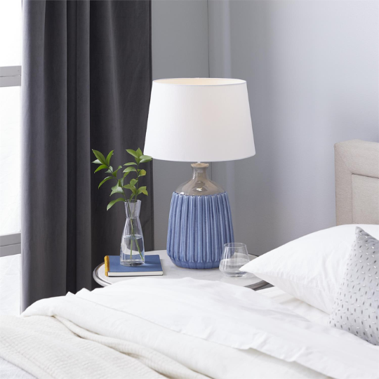 Blue Ceramic Table Lamp 24in