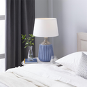 Blue Ceramic Table Lamp 24in