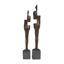 Bronze People Sculpture Set 21in