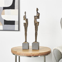 Bronze People Sculpture Set 21in