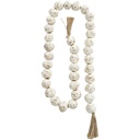 Ceramic Large Distressed Beaded Garland White 62in