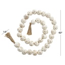 Ceramic Large Distressed Beaded Garland White 62in