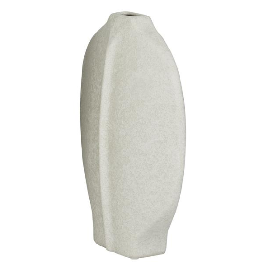 Ceramic Textured Vase White 13in