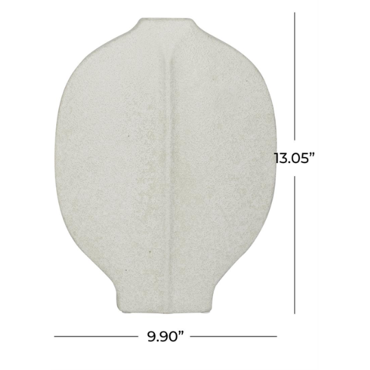 Ceramic Textured Vase White 13in