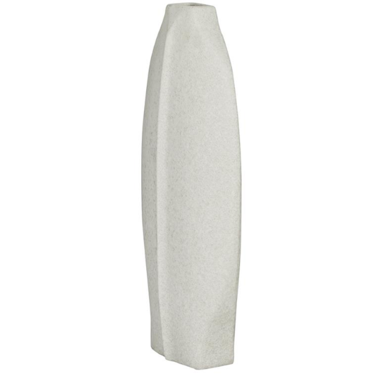 Ceramic Textured Vase White 18in
