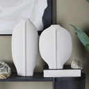 Ceramic Textured Vase White 18in