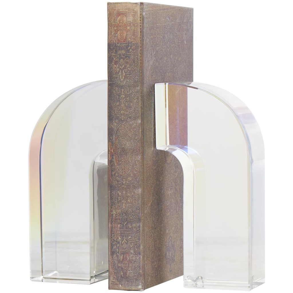 Crystal Arched Bookends Set 6in