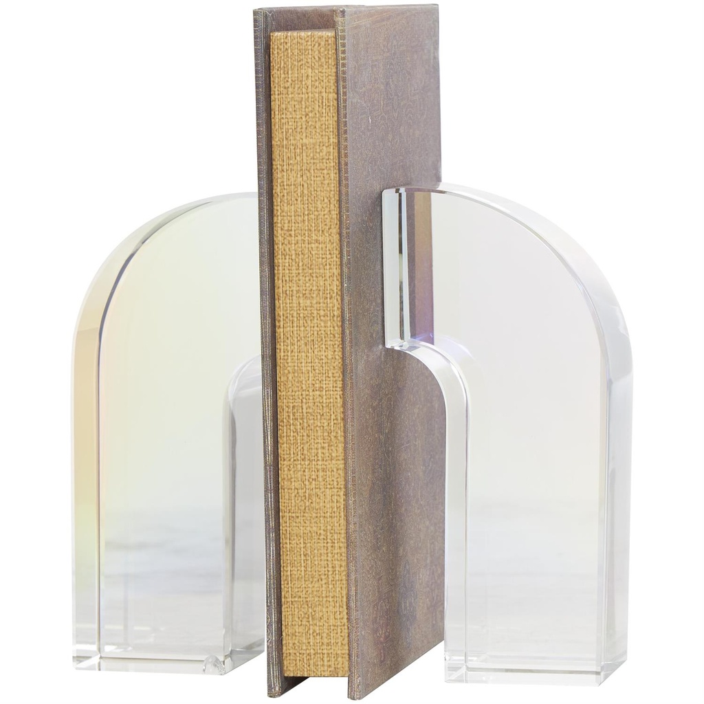 Crystal Arched Bookends Set 6in