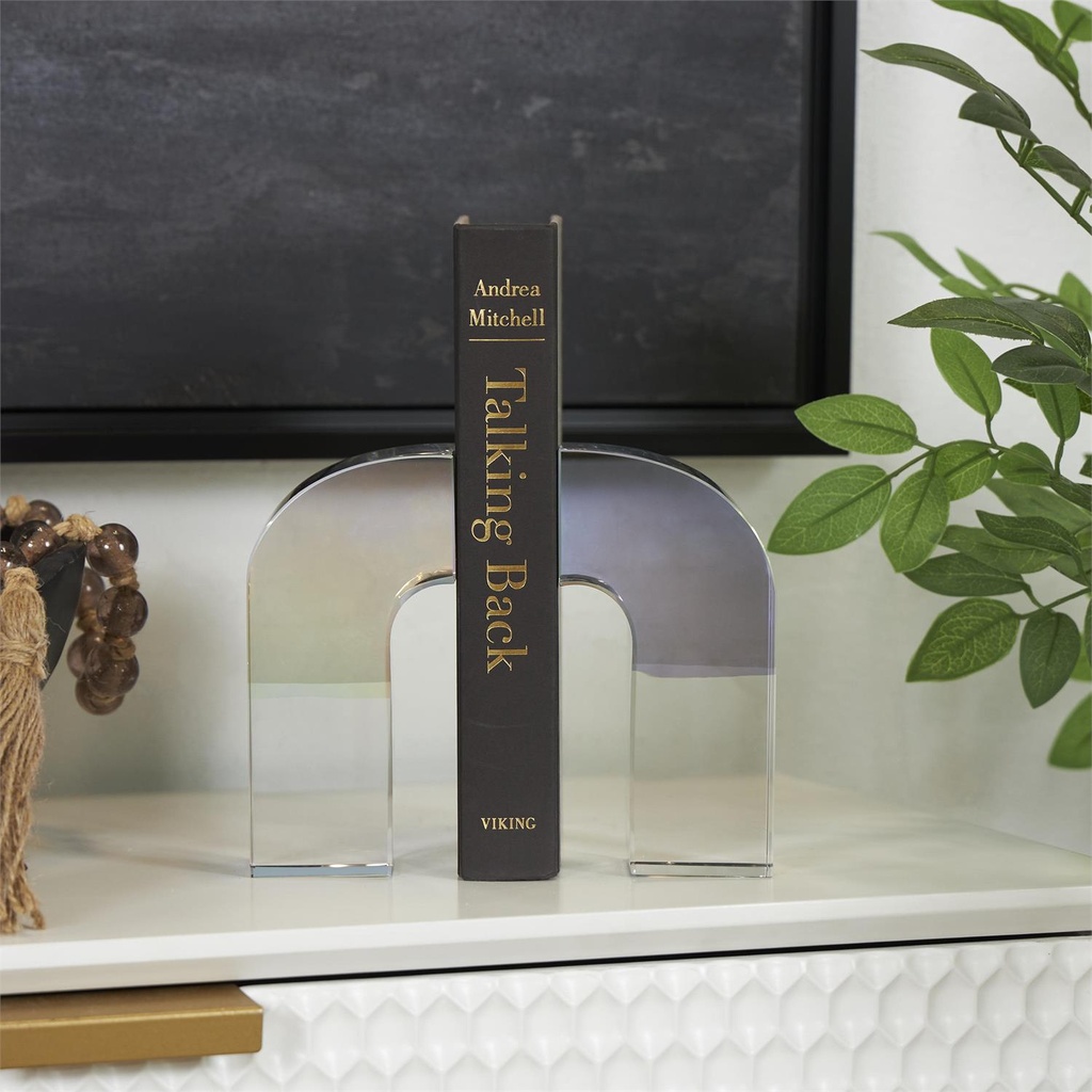 Crystal Arched Bookends Set 6in