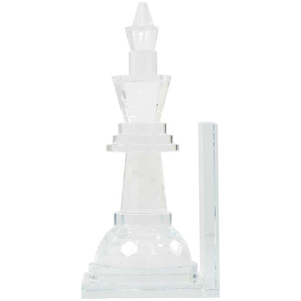 Crystal Chess Bookends Set 10in