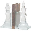 Crystal Chess Bookends Set 10in