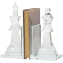 Crystal Chess Bookends Set 10in