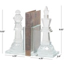 Crystal Chess Bookends Set 10in
