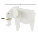 Cubist Elephant Sculpture White Gold 7in