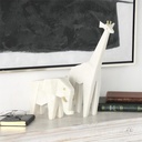 Cubist Elephant Sculpture White Gold 7in
