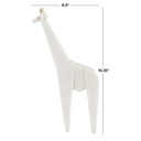 Cubist Giraffe Sculpture White Gold 16in