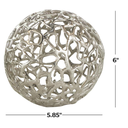 Decorative Metal Orb Silver 6in