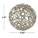 Decorative Metal Orb Silver 5in