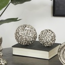 Decorative Metal Orb Silver 5in