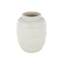 Distressed Vase With Raised Braided Accents Cream 18in